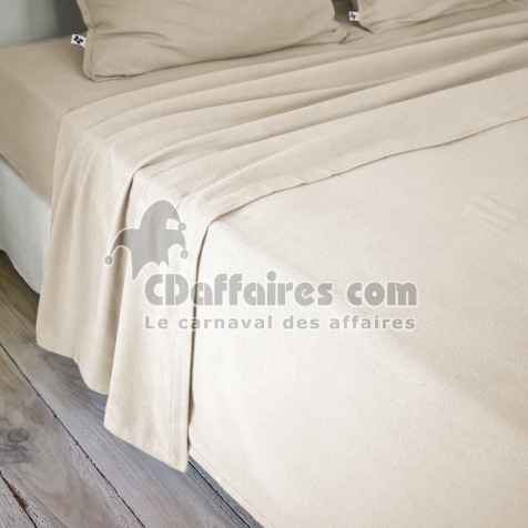Drap plat 240 x 300 cm flanelle chaude Candice Beige