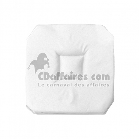 Galette 4 rabats 36 x 36 x 3.5 cm polyester uni essentiel Blanc