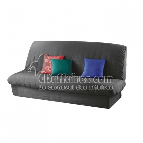 Housse de clic clac mat. 120 à 140 cm - 185 à 200 cm polye. uni essentiel Beton
