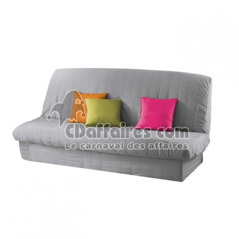 Housse de clic clac mat. 120 &agrave; 140 cm - 185 &agrave; 200 cm polye. uni essentiel Gris