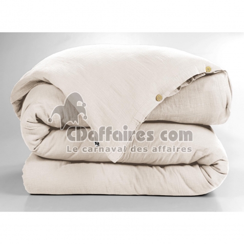 Housse de couette 1 pers 140 x 200 cm double gaze de coton Ga&iuml;a Pampa