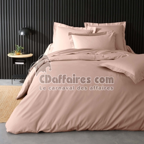 Housse de couette 2 personnes 240 x 220 cm percale de coton 78 fils Nude