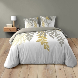 Housse de couette 240 x 220 cm coton 42 fils + 2 taies Orlana