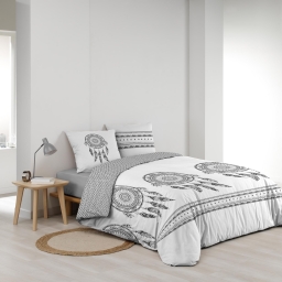 Housse de couette 240 x 220 cm coton 42 fils + 2 taies Reve indien