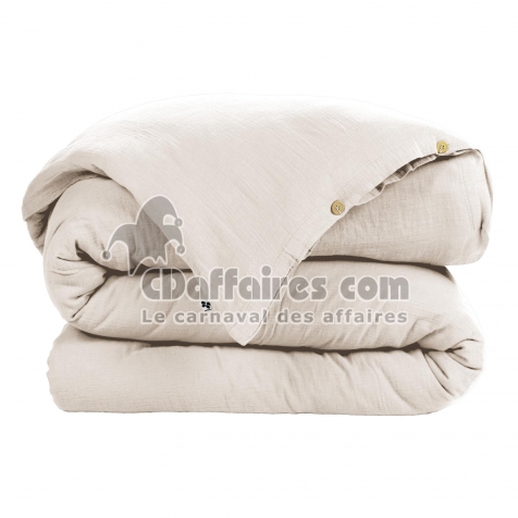 Housse de couette 240 x 220 cm double gaze de coton Ga&iuml;a Pampa