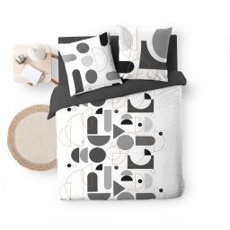 housse de couette 240 x 220 cm en coton 42 fils "Chilipop" Noir