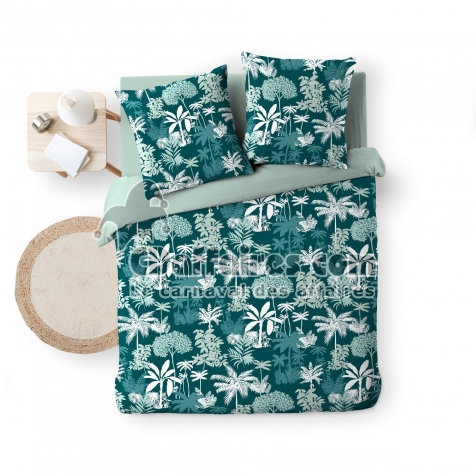 Housse de couette  240 x 220 cm Scarlett Emeraude + 2 taies