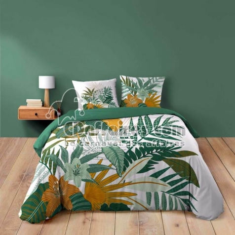 Housse de couette 260 x 240 cm coton 42 fils + 2 taies Florida