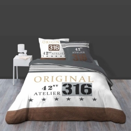 Housse de couette 260 x 240 cm coton 42 fils + 2 taies Original ny