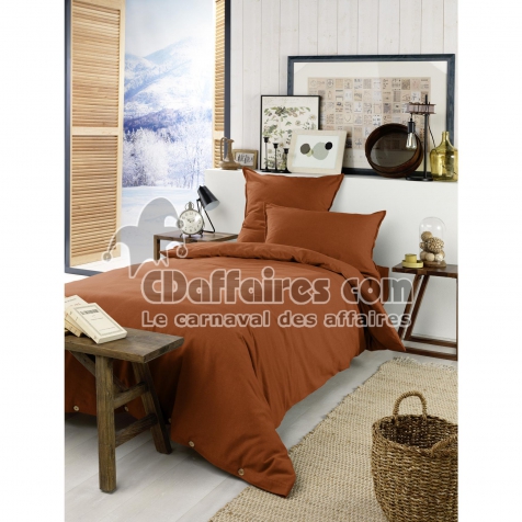 Housse de couette chaude en flanelle 140 x 200 cm Candice Orange