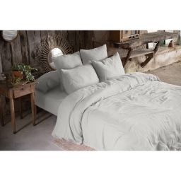 Housse de couette double gaze de coton 240 x 220 cm Gris