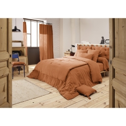 Housse de couette Gaze de Coton 260 x 240 cm GA&Iuml;A Abricot