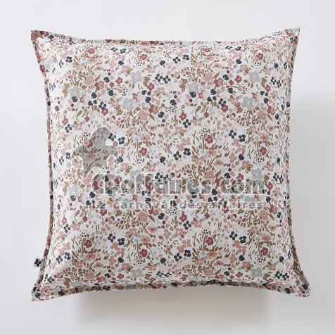 Housse de coussin 60 x 60 cm polyester imprim&eacute; + enduction capucine pampa Multicolore