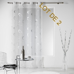 Lot 2 panneaux a oeillets 140 x 240 cm voile imprime argent infinity Blanc