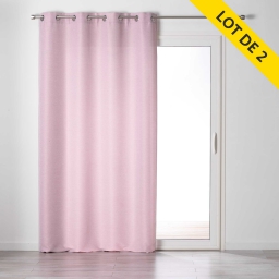 Lot de 2 rideaux a oeillets 140 x 240 tamisant chambray glory Dragee
