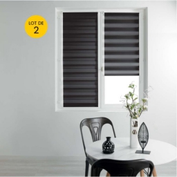 Lot de 2 Stores enrouleur jour et nuit 45 x 180 cm daynight Noir