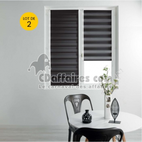 Lot de 2 Stores enrouleur jour et nuit 60 x 90 cm daynight Noir