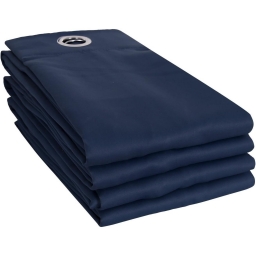 Lot de 4 rideaux &agrave; &oelig;illets occultants unis petite hauteur 140 x 180 cm - Bleu