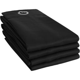 Lot de 4 rideaux &agrave; &oelig;illets occultants unis petite hauteur 140 x 180 cm - Noir