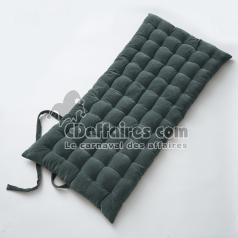 Matelas de sol 60 x 120 velours de coton c&eacute;sar ardoise Gris fonc&eacute;