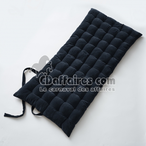 Matelas de sol 60 x 120 velours de coton c&eacute;sar minuit Bleu fonc&eacute;