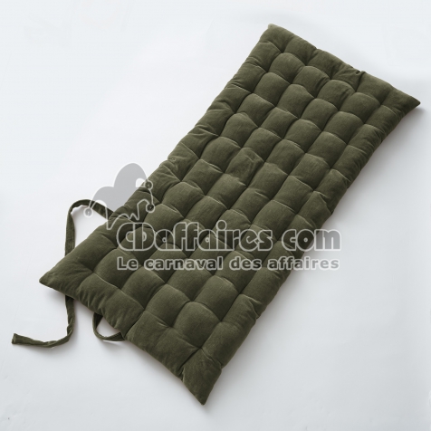 Matelas de sol 60 x 120 velours de coton c&eacute;sar thym Kaki
