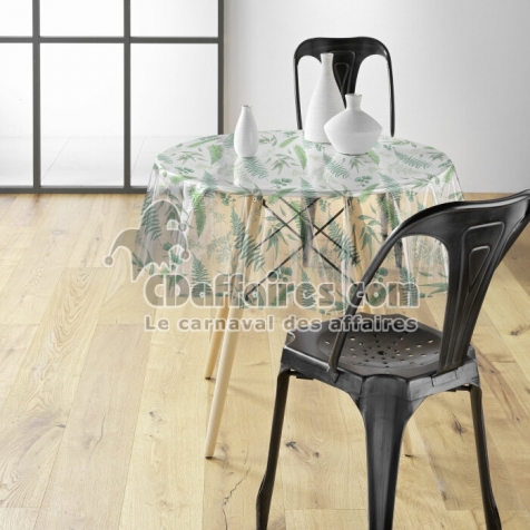 Nappe cristal ronde (0) 140 cm pvc imprime 14/100e aurea Sans