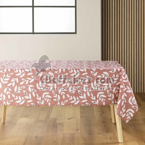 Nappe rectangle 140 x 240 cm microfibre imprimee bellys Terracotta
