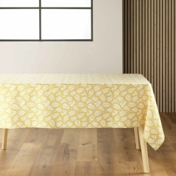Nappe rectangle 140 x 240 cm microfibre imprimee divany Jaune