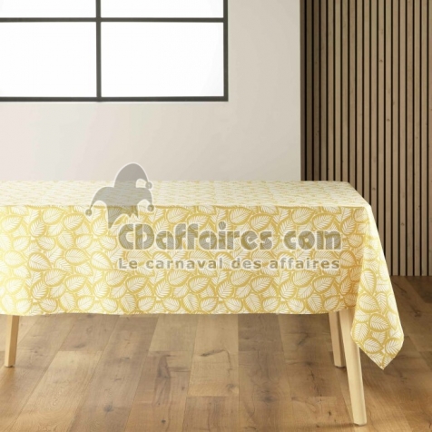 Nappe rectangle 140 x 240 cm microfibre imprimee divany Jaune