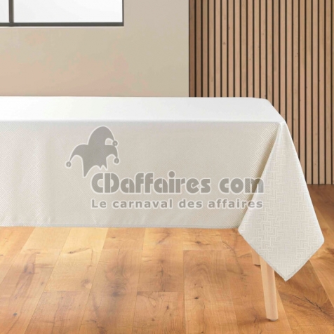 Nappe rectangle 140 x 250 cm jacquard enduit azuline Naturel