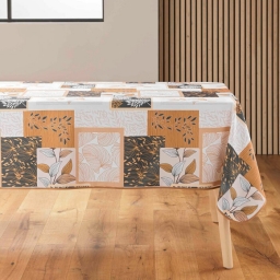 Nappe rectangle 150 x 240 cm polyester imprime faya Naturel