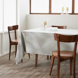 Nappe rectangle 150 x 250 cm Gaze de coton tiss&eacute;e teinte VICKIE Romarin