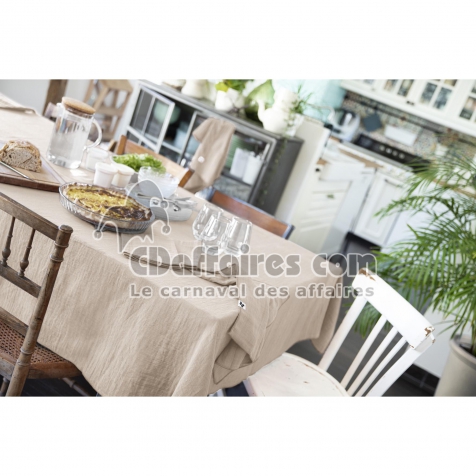 Nappe rectangle 150 x 350 cm Gaze de coton Naturel