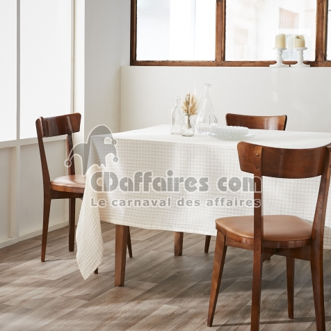 nappe rectangle 150 x 350 cm gaze de coton tissée teinte vickie pampa