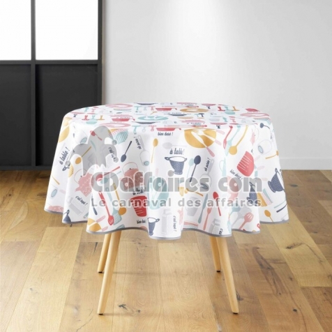 Nappe ronde (0) 160 cm pvc imprime kitchen Multico
