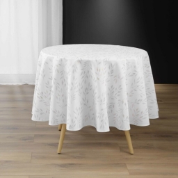 Nappe ronde (0) 180 cm polyester imprime metallise lonigold Sans