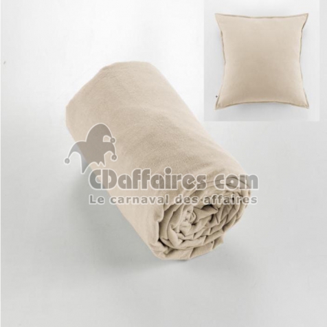 Pack drap housse 140x190 cm + 2 taies 63x63 flanelle chaude beige