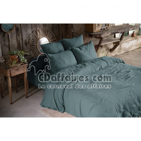 Pack gaze de coton parure de couette 260 x 240 cm + drap housse 160x200 + 2 taies 50x70 - Canard