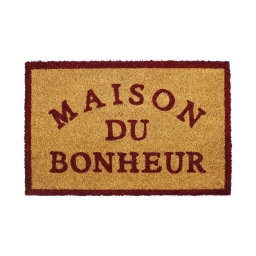paillasson rectangle 40 x 60 cm coco imprime bonheur