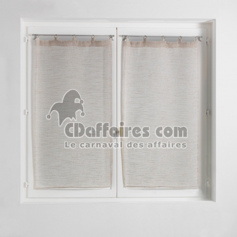 Paire droite anneaux 2 x 60 x 160 cm voile tisse milza Beige