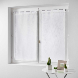Paire droite passants 2 x 60 x 120 cm effet lin tisse haltona Blanc