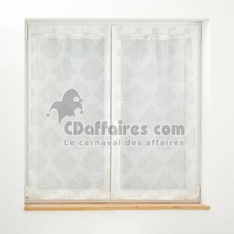Paire droite passants 2 x 60 x 120 cm voile tisse applique levita Blanc