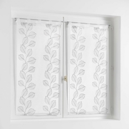 Paire droite passants 2 x 60 x 160 cm voile sable brode edenia Gris