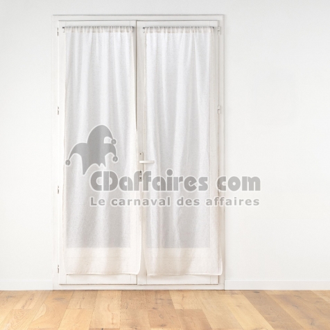 PAIRE DROITE PASSE TRINGLE 2 x 70 x 240 CM EFFET LIN TISSE NORINE