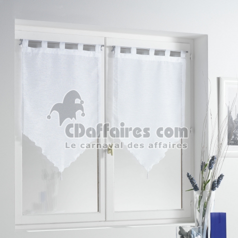 Paire pompon passants 2 x 60 x 160 cm voile sable lissea Blanc