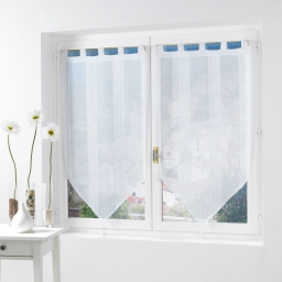 Paire pompon passants 2 x 60 x 160 cm voile sable salina Blanc