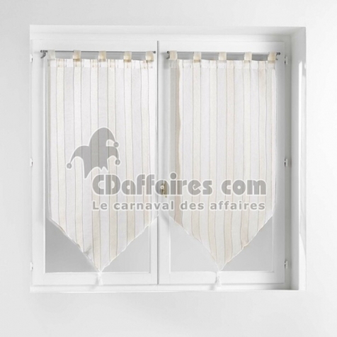 Paire pompon passants 2 x 60 x 90 cm tisse naturel charlize Sans