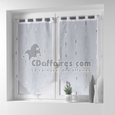 Paire pompon passants 2 x 90 x 90 cm voile sable fils chenille chenilla Gris