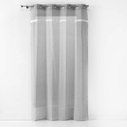 Panneau a oeillets 140 x 240 cm effet lin tisse fantaisie everest Gris
